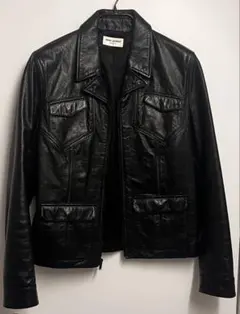 SAINT LAURENT ブラックレザーシングルライダース SAINT LAURENT ブラックレザーシングルライダース - メルカリ