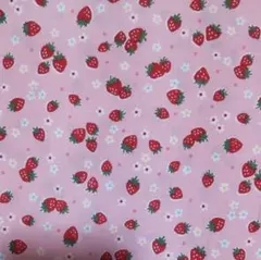 松山敦子 お花 いちご ピンク 生地 布 ハギレ 30x110cm 延長可