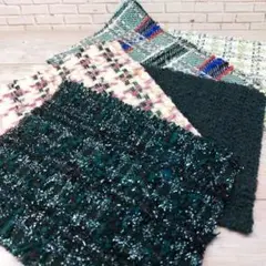 リントンツイード生地　サンプルセット　グリーン系