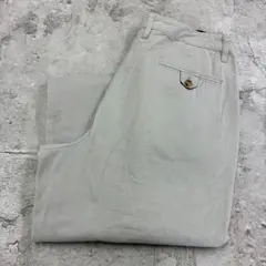 チ*ジ様 トミーヒルフィガー　２タック　ワイド チノパン W32 ベージュ 古着