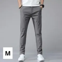 ダークグレー M 通気性 カジュアル パンツ ロング 仕事 ズボン ゴルフ