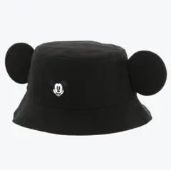 ミッキーマウス 耳付きバケットハット 黒　58cm
