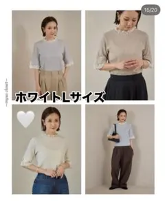新品未使用　しまむら　mysa プルオーバー　トップス　半袖レース　田中里奈　L