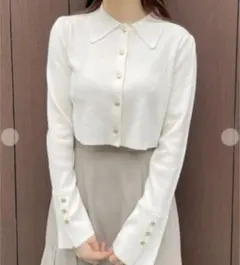 ココディール　襟付きニットカーディガン