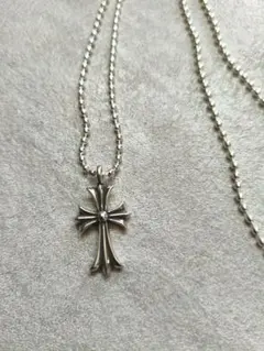 クロムハーツ/Chrome Hearts ダブルCHクロスペンダント 巾着付き