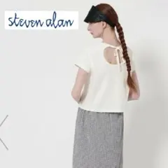 < Steven Alan＞　バックオープン Tシャツ　ホワイトのサムネイル
