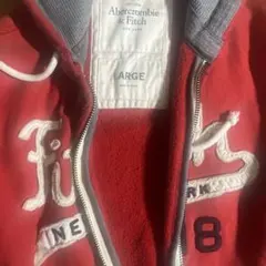 Abercrombie & Fitch ジップアップパーカー レッド L
