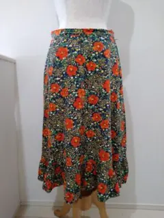 よりどり⑥【再値下げ】花柄　ティアードスカート　レトロ柄