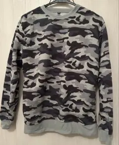 迷彩柄クルーネックトレーナー　裏起毛