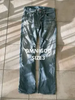 OMNIGOD ライトブルーデニムストレートパンツ　SIZE3