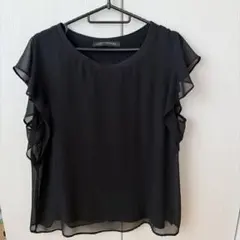 ZARA WOMAN Mサイズ シフォンカットソー　ブラック　シフォン