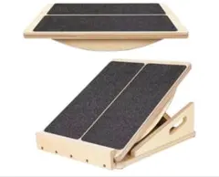 【Iuseike】足踏み健康器具 天然木　ステップマシン ストレッチボード