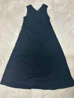 ブラック ノースリーブ ロングワンピース S