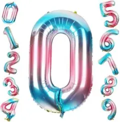 ナンバーバルーン 誕生日 0 飾付け お祝い 記念日 数字 レインボー 還暦