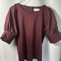 夏、秋 OPAQUE.CLIP ラウンドネック バルーンスリーブ トップス