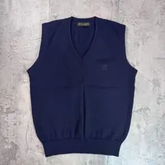 【古着】 ユニセックス ニットベスト 韓国ファッション 制服 ウール100% Mのサムネイル