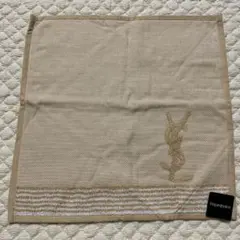 【新品 未使用】 イヴ・サンローラン タオルハンカチ YSLロゴ