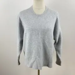 訳有 UNIQLO ユニクロ スフレヤーンクルーネックセーター ニット 灰色 M