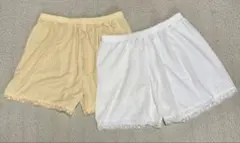 Barifallペチパンツ レディース　ペチコート 裾レース 3分丈 下着　M