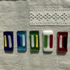 カラフルガラス箸置き5個セット