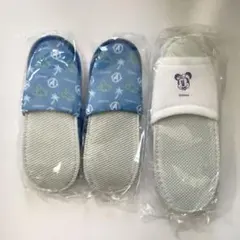再値下げ新品未使用ディズニーアンバサダー子供用スリッパ2足&大人用スリッパ1足