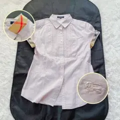 美品✨バーバリーロンドン 半袖シャツ 38 ノバチェック ホースロゴ ベージュ