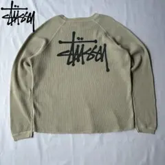 STUSSY ステューシー バックロゴ サーマル ロングTシャツ ベージュのサムネイル