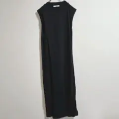 SLY ワンピース風　ロングジレ　ロングトップス　黒　スライ