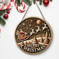 クリスマス オーナメント 看板 リース 木製 北欧 冬 インテリア サンタ