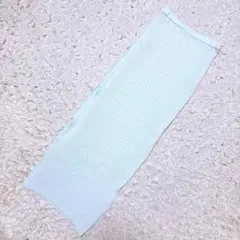 美品✨オーラリー　リブニット　タイトスカート　マキシ丈　伸縮　水色のサムネイル