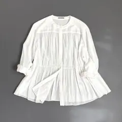 theory luxe 完売 高級素材 ウォッシャブルシアーブラウス 38 L