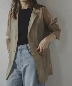 Bonjour Sagan シアーテーラードジャケット ベージュ