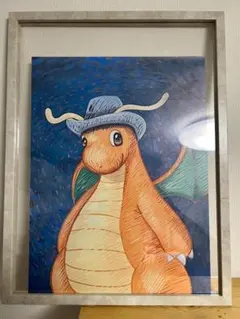 ゴッホ　カビゴン　ゴンベ　キャンバスアート　金枠　XLサイズ　証明書・シリアル付 ゴッホ カビゴン ゴンベ キャンバスアート 金枠 XLサイズ 証明書