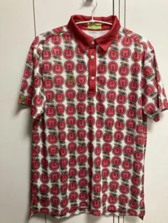 美品　メンズ　ゴルフポロシャツ　ポロシャツ　FLAT Mサイズ　赤