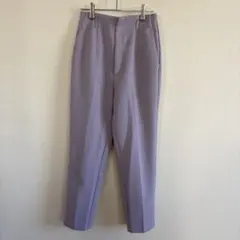 GU ハイウエストテーパードパンツ M ライトパープル センタープレス