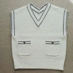 美品　Arpege story　ニットベスト　白