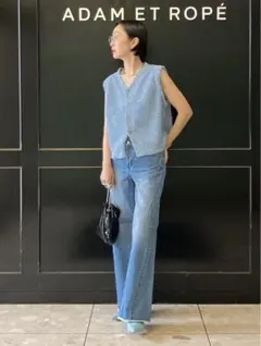 ADAM ET ROPÉ ライトブルー ニットベスト