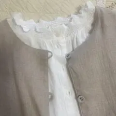 Samansa Mos2 襟スカラップシャーリング前後2WAY ブラウスのみ