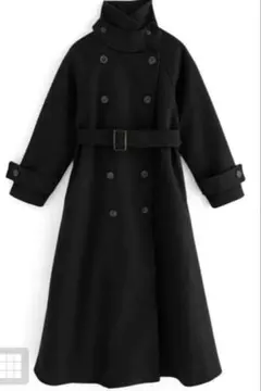 新品未使用　grl 襟3wayベルト付きフェイクウールトレンチコート　ブラック