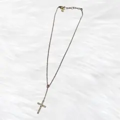 AGATHA アガタ　十字架　ネックレス　ライトピンク　ラインストーン　キラキラ