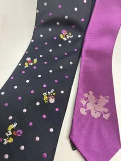 TK ✖️ディズニー　ミッキー&ミニー柄シルクネクタイ