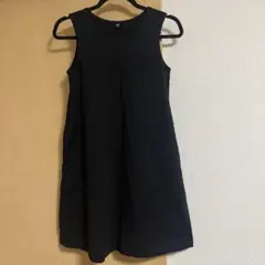 ユニクロ　ジャガードワンピース　ノースリーブ　ブラック　ポケット付き