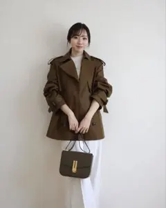 anuans ショートトレンチコート ブラウンのサムネイル