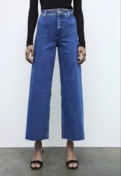 新品タグあり　ZARA マリンストレートデニム　　BLEACH BLUE