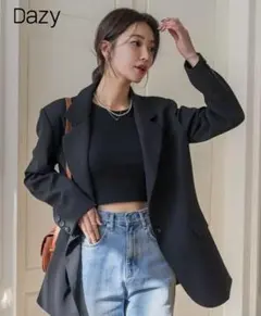 DAZYオーバーサイズ ブラック テーラードジャケット