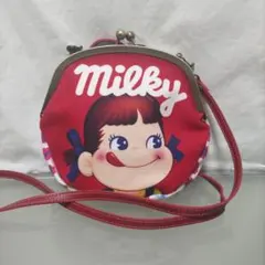 milky × AYANOKOJI 丸型がま口ポシェット ペコちゃん ショルダー