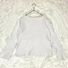 M364【イノウェーブ】長袖ニット Vネック リブ編み 袖スリット ストレッチ性のサムネイル