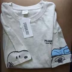 【PEANUTS 】スヌーピー&オラフ袖口プリントTシャツ Ｌ 新品のサムネイル