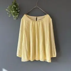 エニィスィス［L］上品ナチュラル◎高級感◎春色◎ビジュー◎七分袖シフォンブラウス