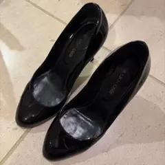 セルジオロッシ パンプス 23.5cm ブラック エナメル ハイヒール